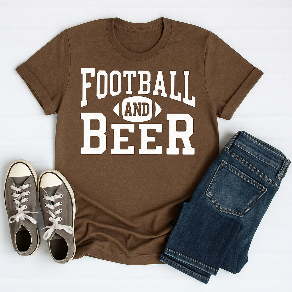 Football And Beer Graphic Tee FINAL SALE