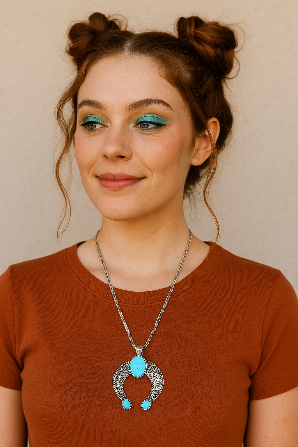 Saddle Moon Pendant Necklace
