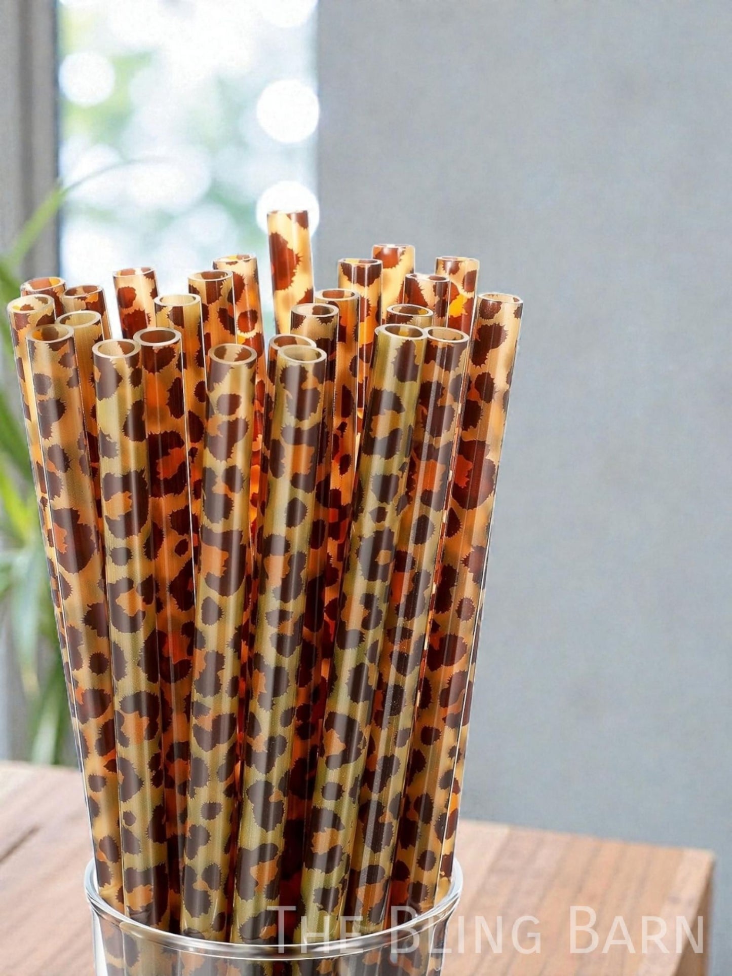 Sip Pretty Leopard Set of 2 Reusable Straws