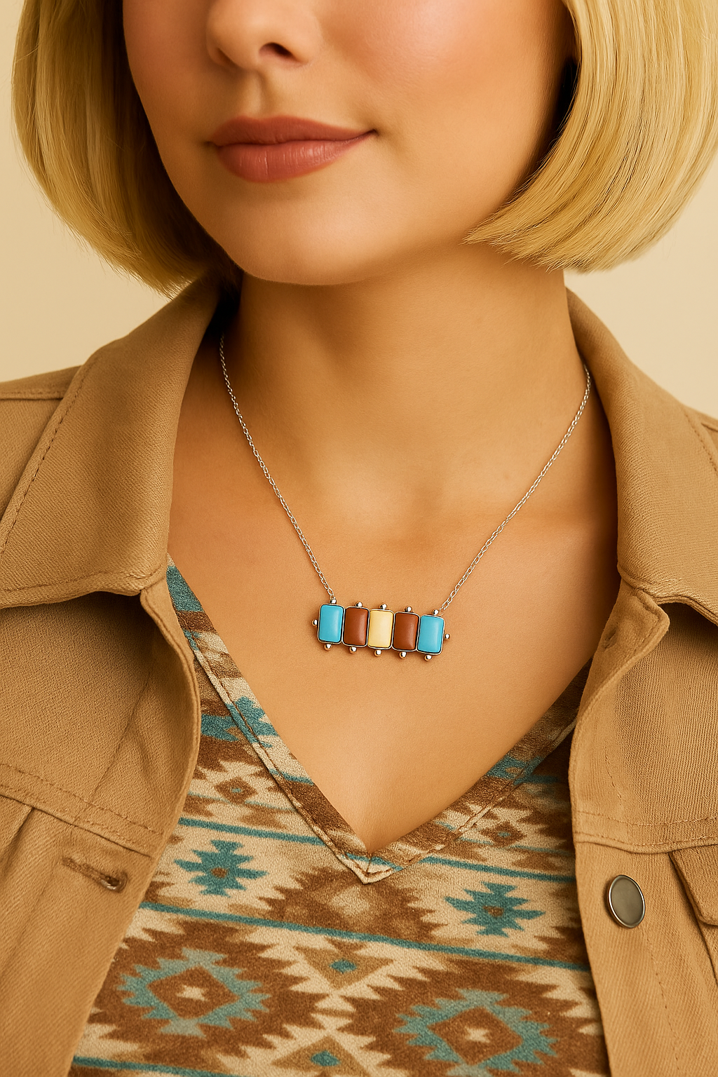 Perfectly Pulled Together Western Bar Necklace