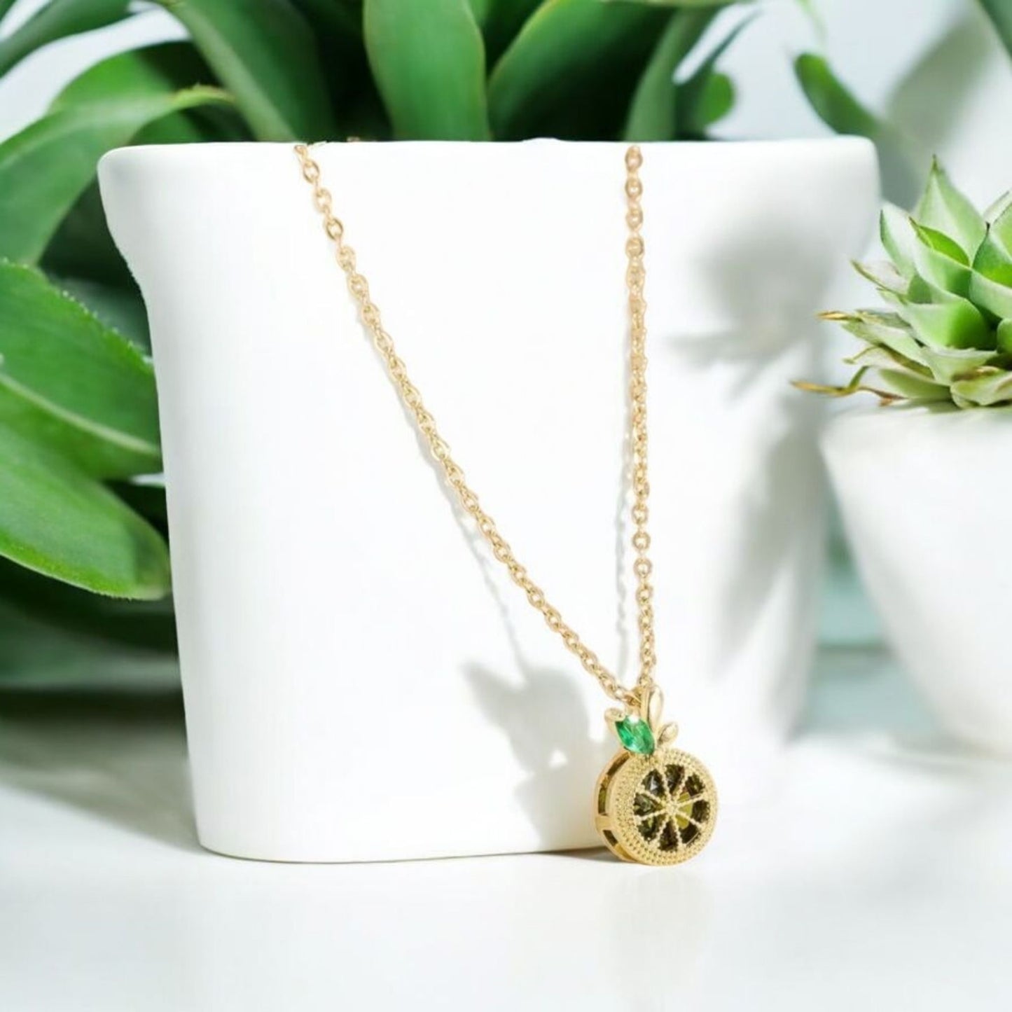 Devine Lime Citrus Time Stainless Steel Necklace