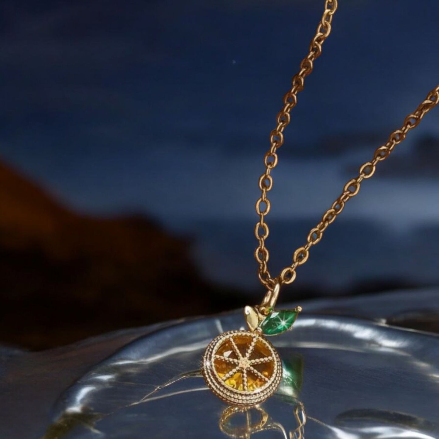 Devine Lime Citrus Time Stainless Steel Necklace