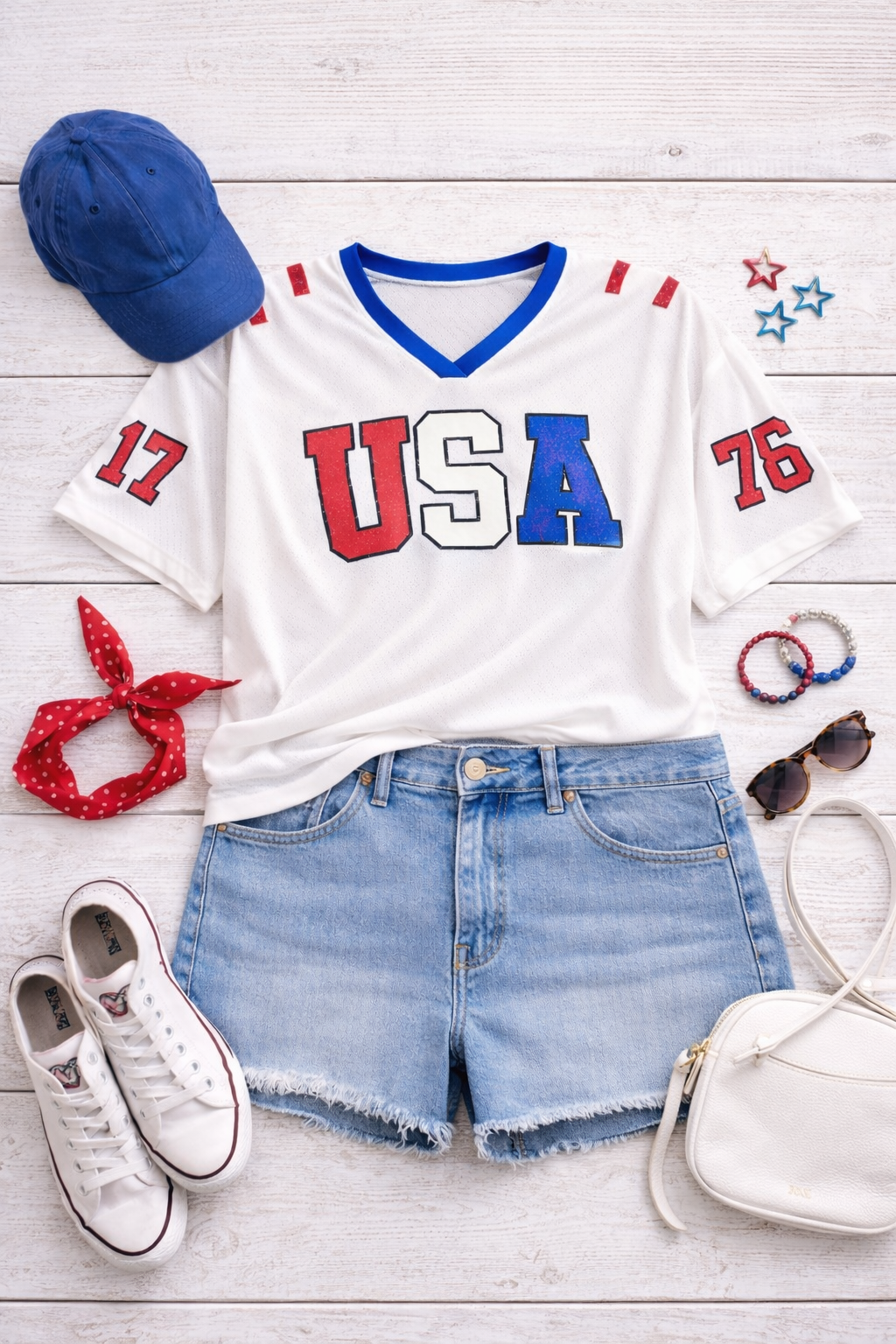 Stars & Stripes USA Vintage Crop Tee