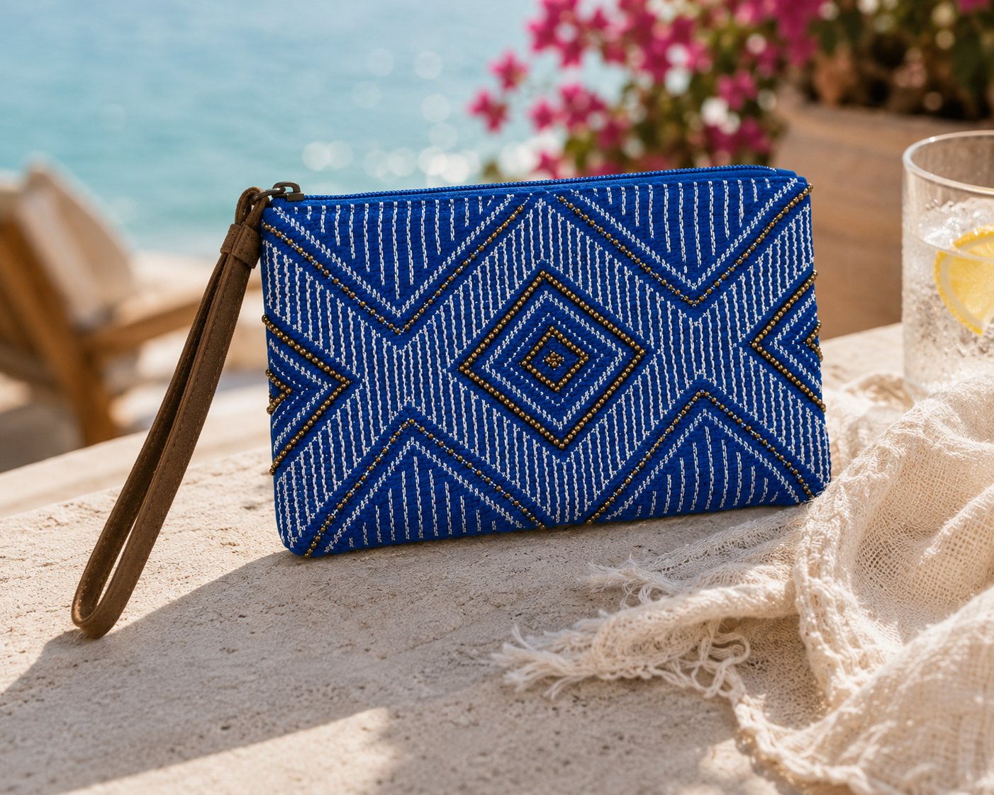 Santorini Beaded Wristlet