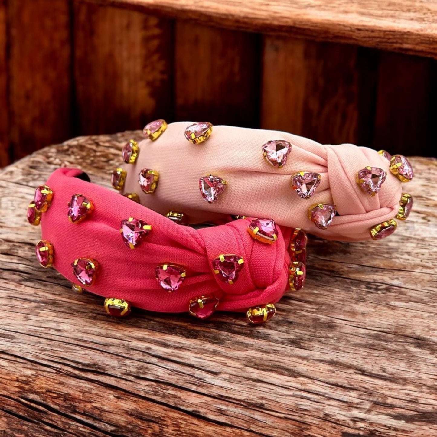 Giddy Up Glam Heart Crystal Top Knot Headbands