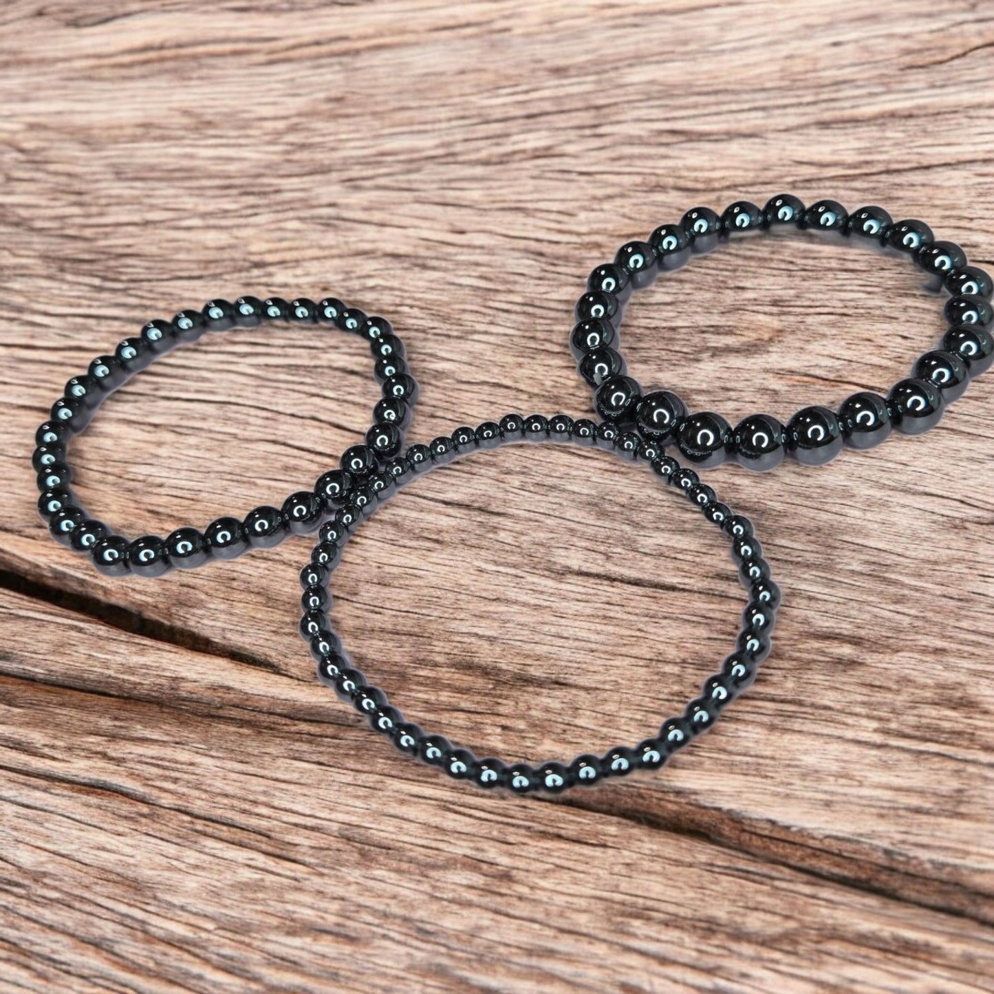Hematite Stretch Circular Different Size Bracelets