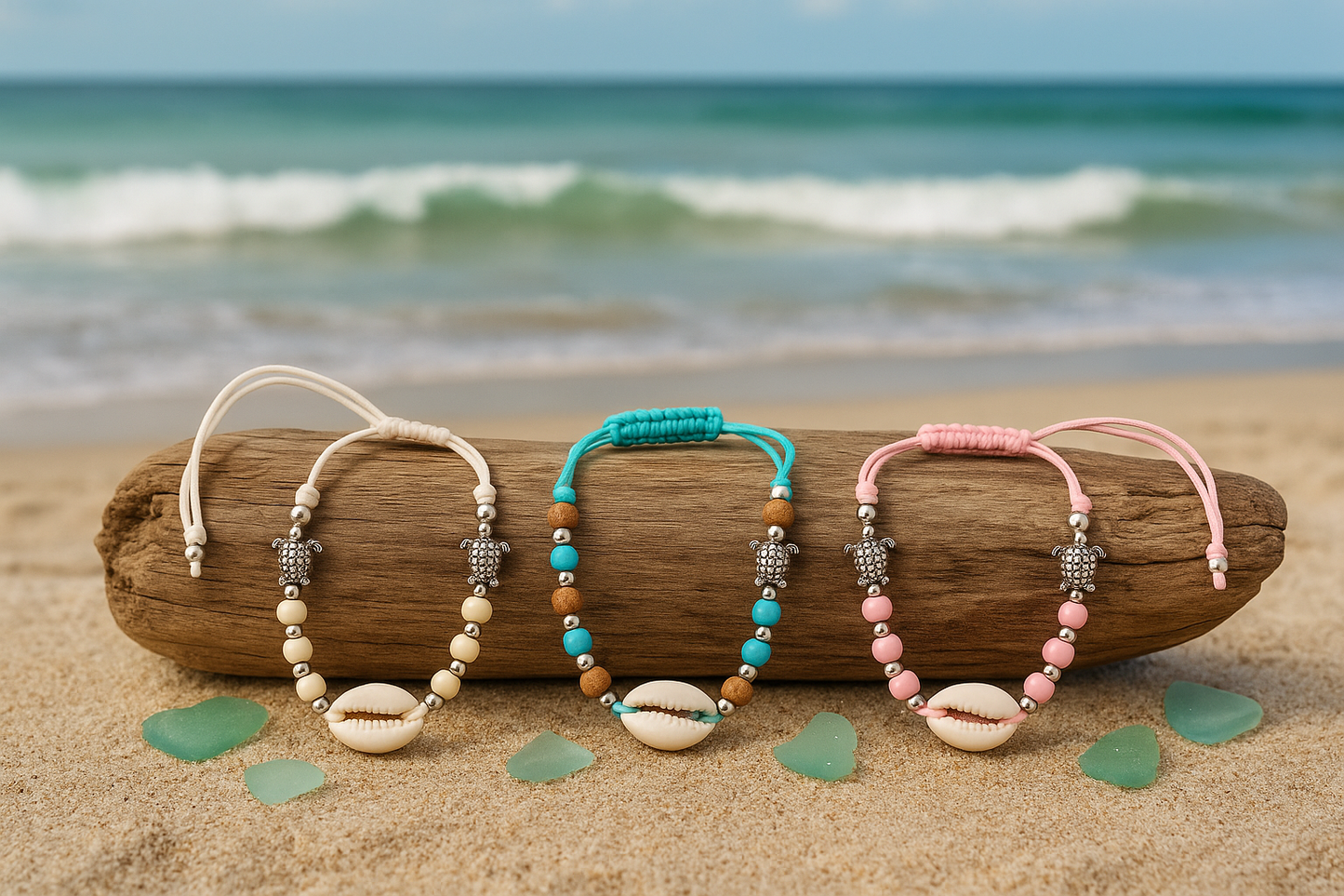 Down At The Shore Pull String Anklet or Bracelet