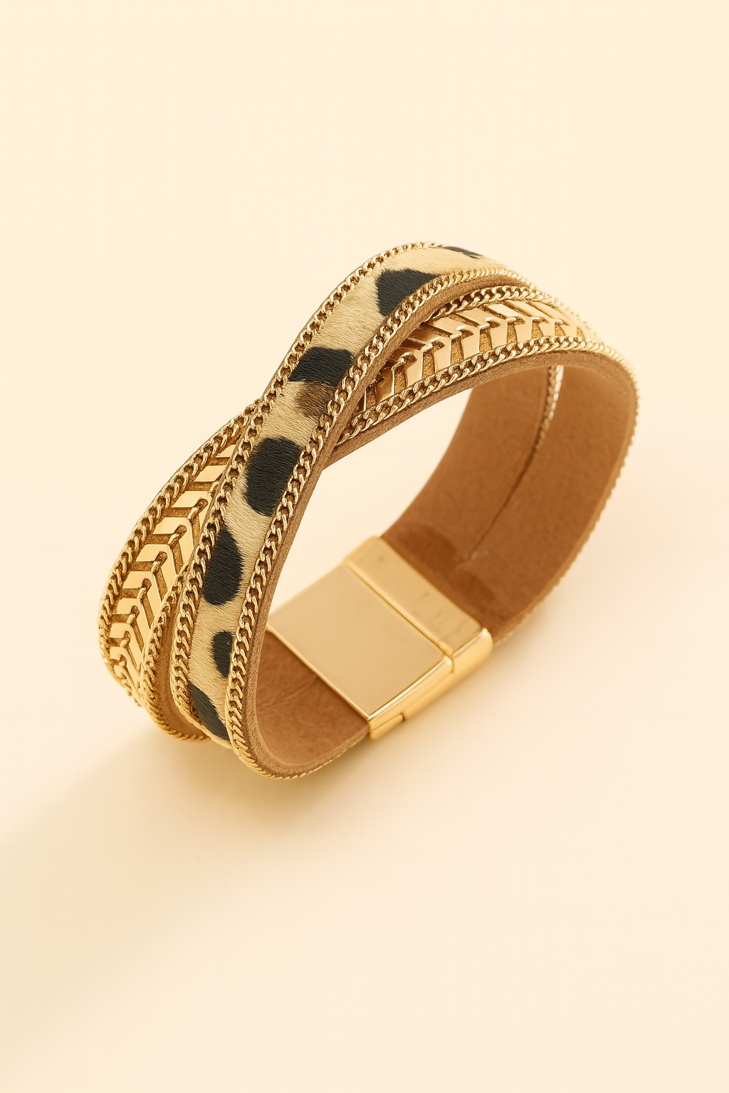Wild Glam Leopard Wrap Bracelet