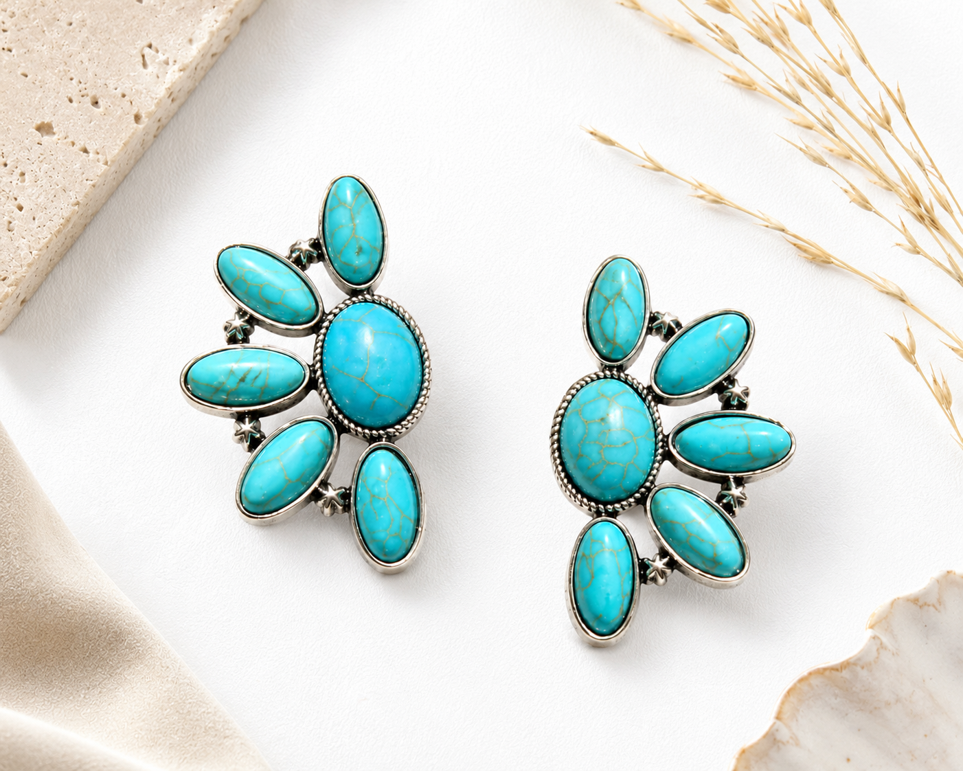 Arkansas Derby Inspired Turquoise Statement Earrings