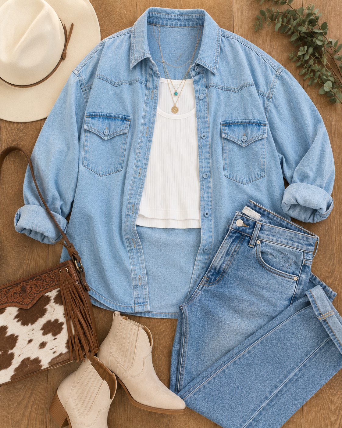 Classic Light Wash Denim Shacket