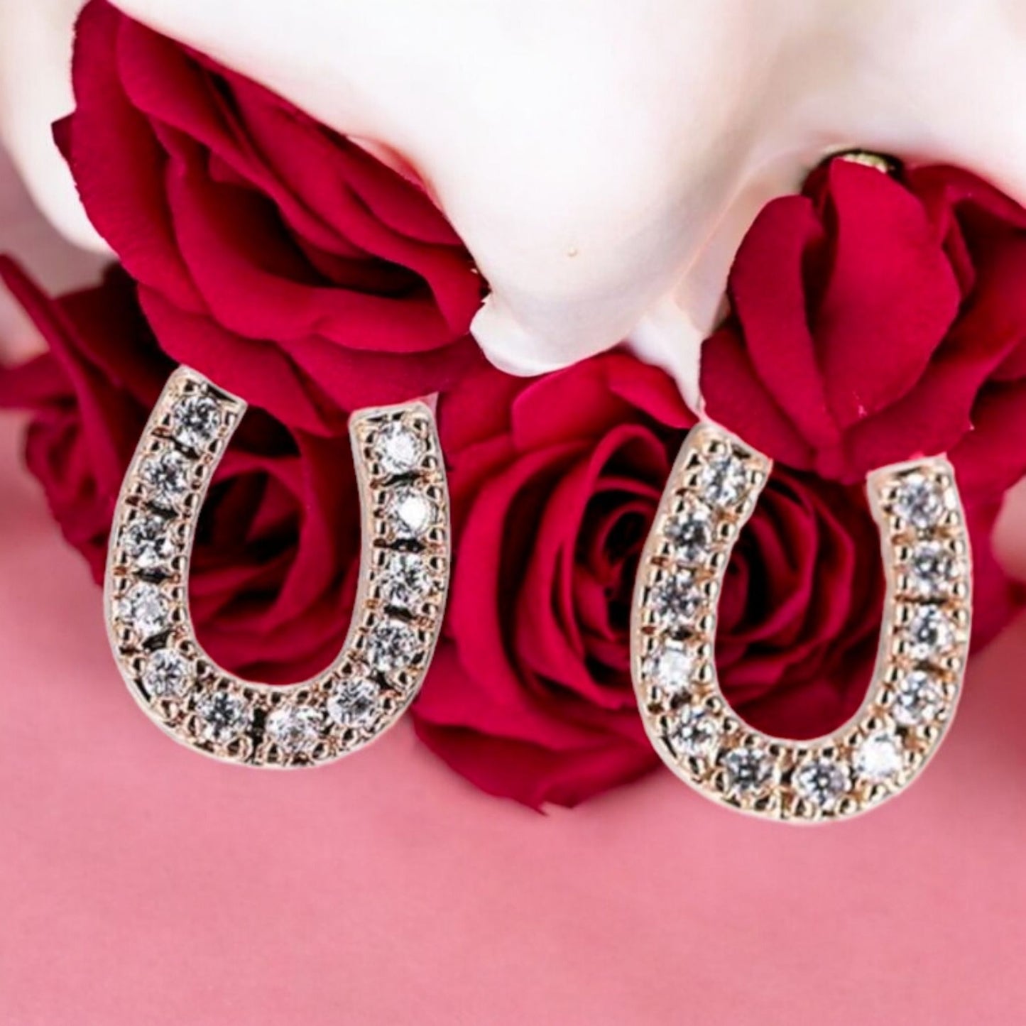 The Luckiest One of All Dainty Horseshoe Stud Earrings