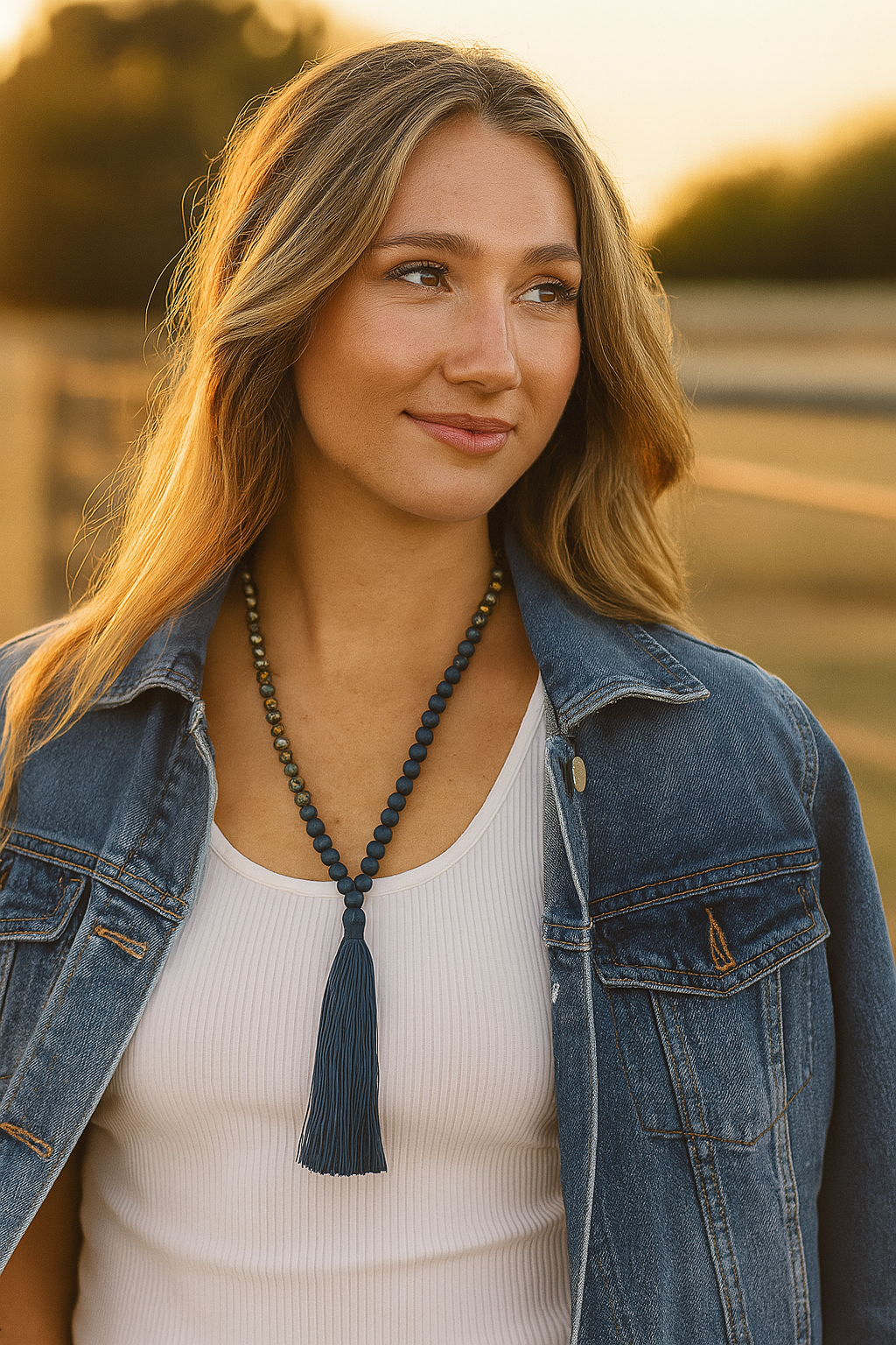 Midnight Mirage Tassel Necklace