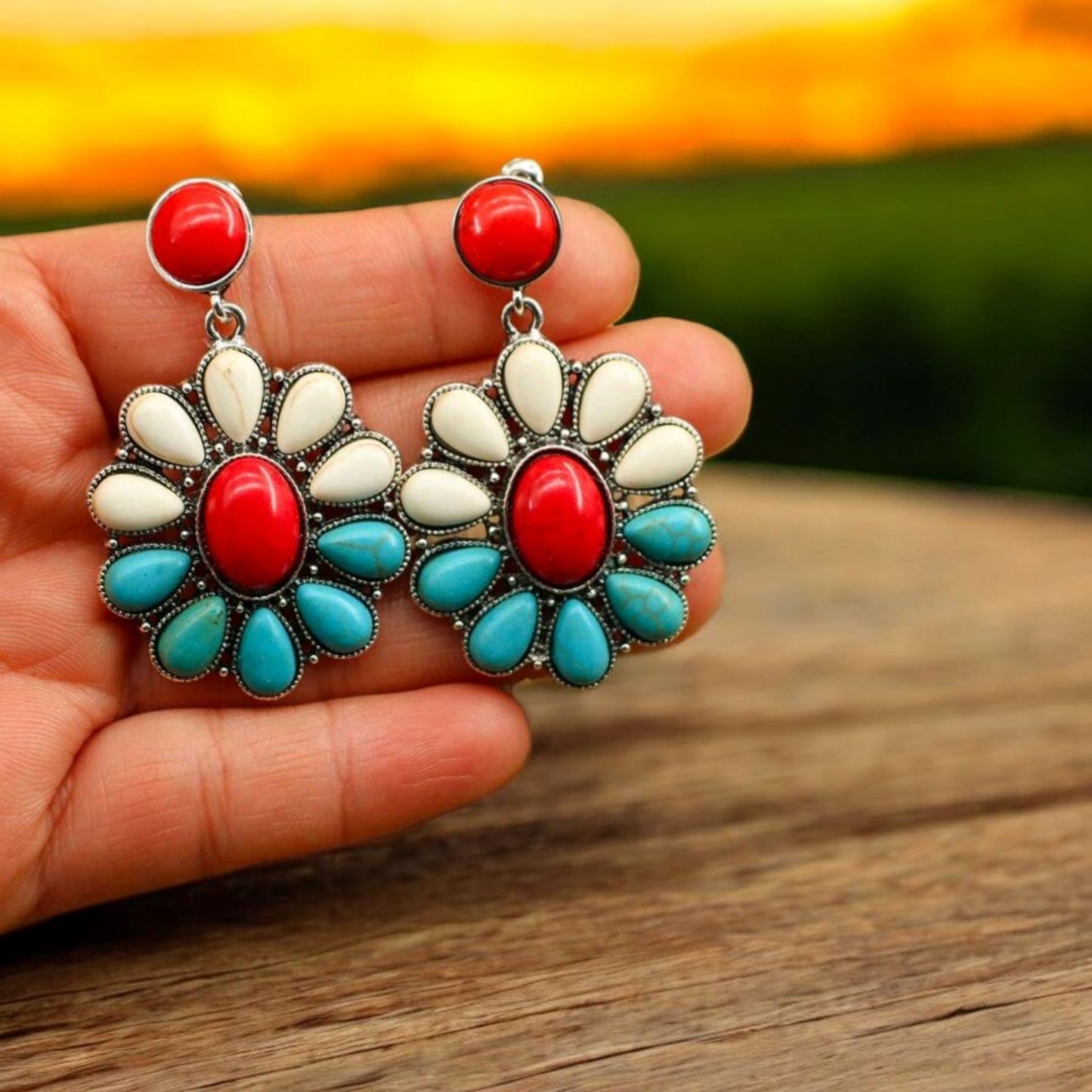 Stand For The Red, White & Blue Western Earrings