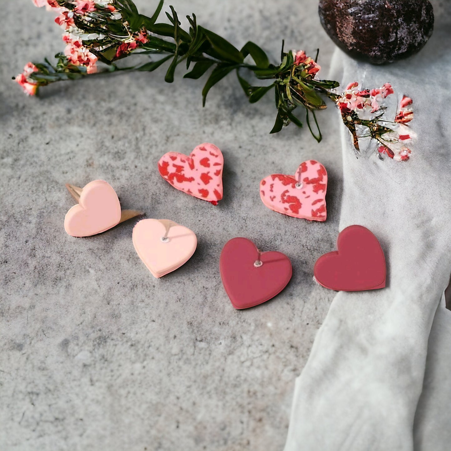 Candied Hearts 3 Piece Stud Earrings