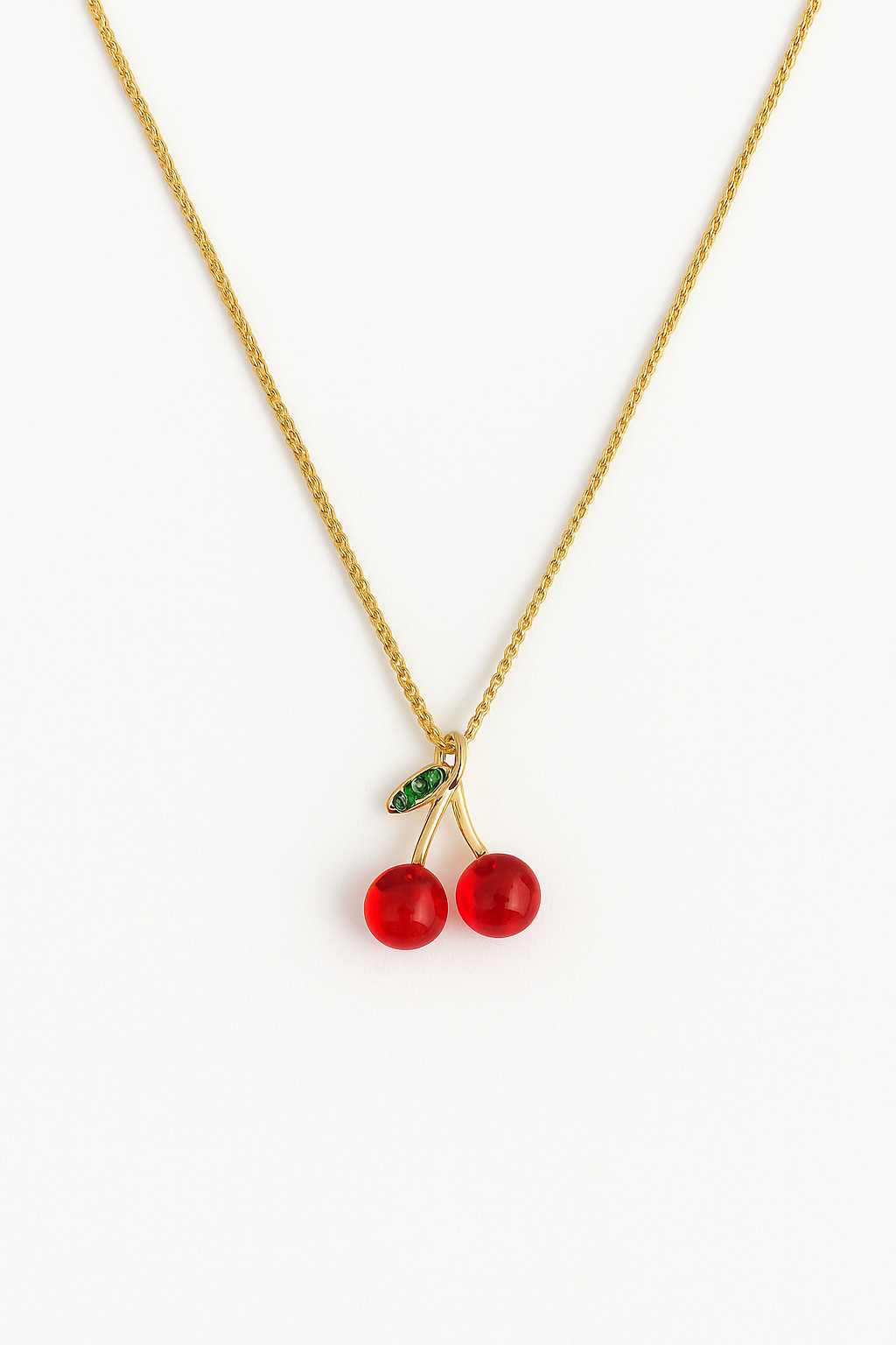 Topped Off With A Cherry Dainty Pendant Necklace