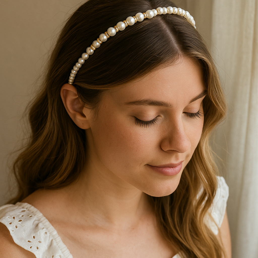 Princess Above All Faux Pearl and Rhinestone Hair Headband Accessories