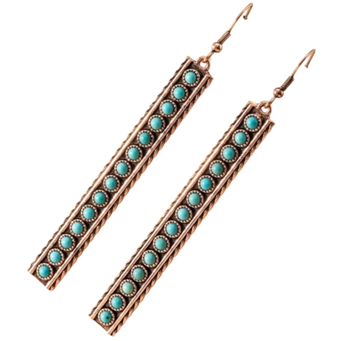 Dropped Down Bronze Rodeo Gal Statement Fashion Earrings - The Bling Barn western fashion jewelry