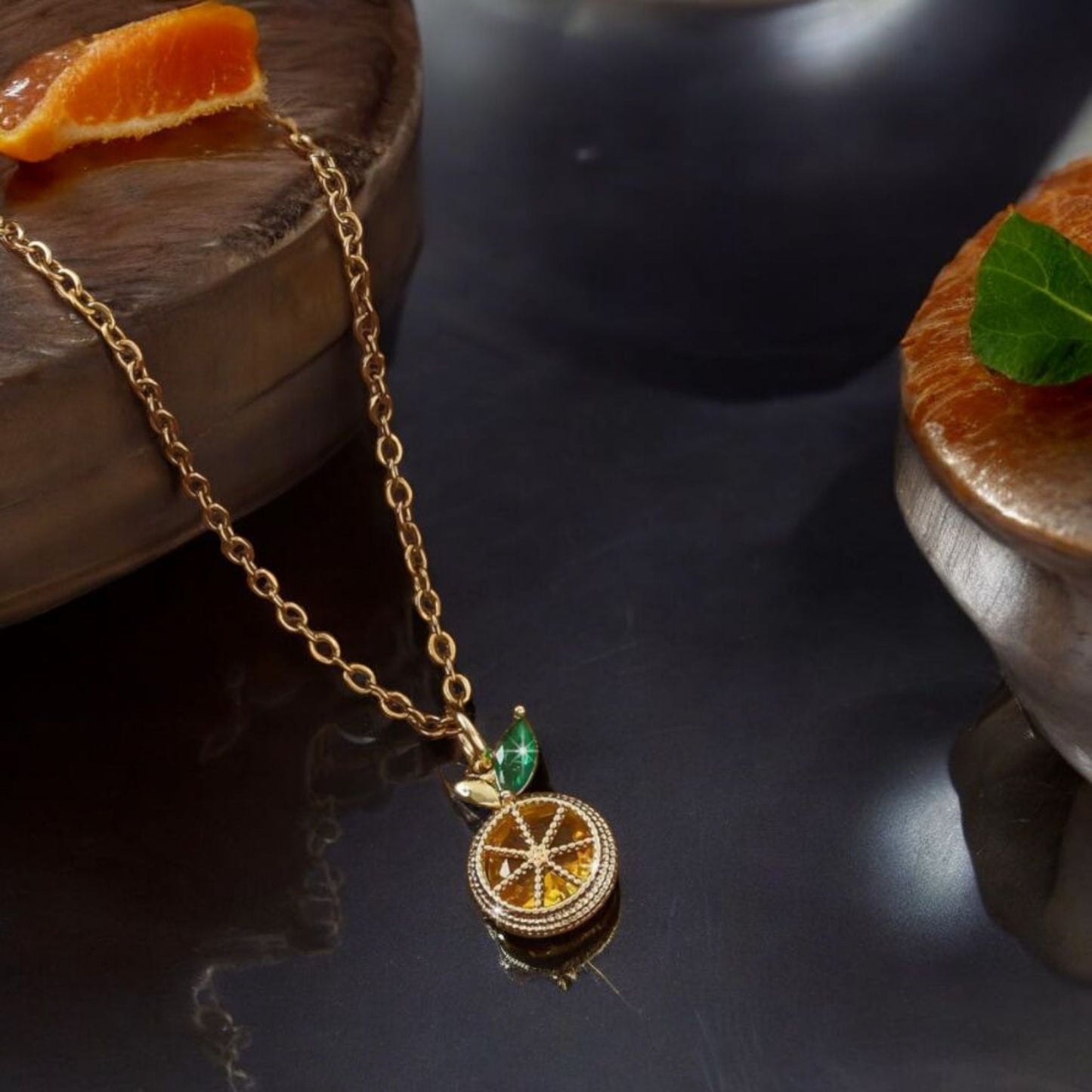 Devine Lime Citrus Time Stainless Steel Necklace