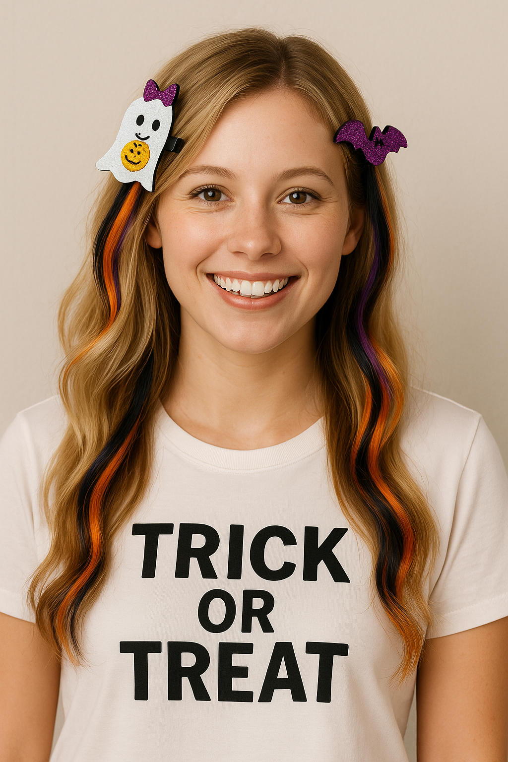Spook Strands Halloween Clip-In Hair Extensions – Ghost, Bat, Cat & Pumpkin