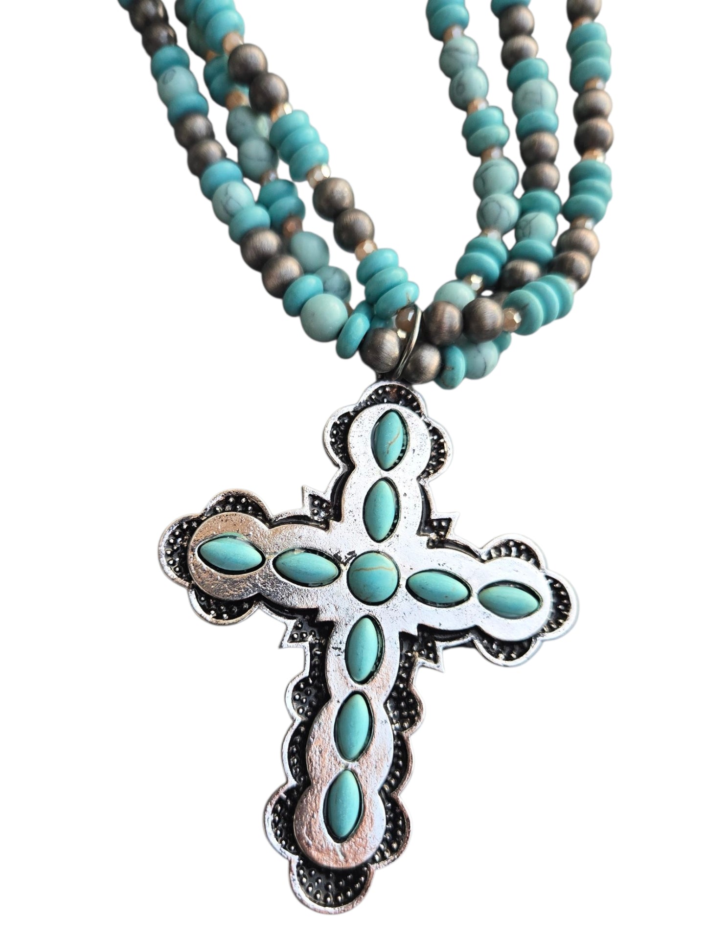 Desert Grace Turquoise Cross Necklace
