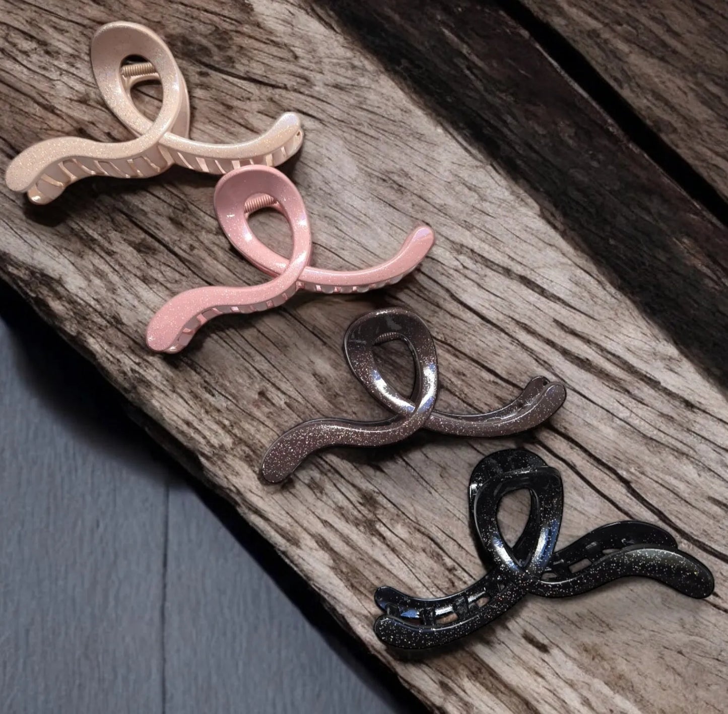 Swirls and Frills Glitter Hair Claw Clips