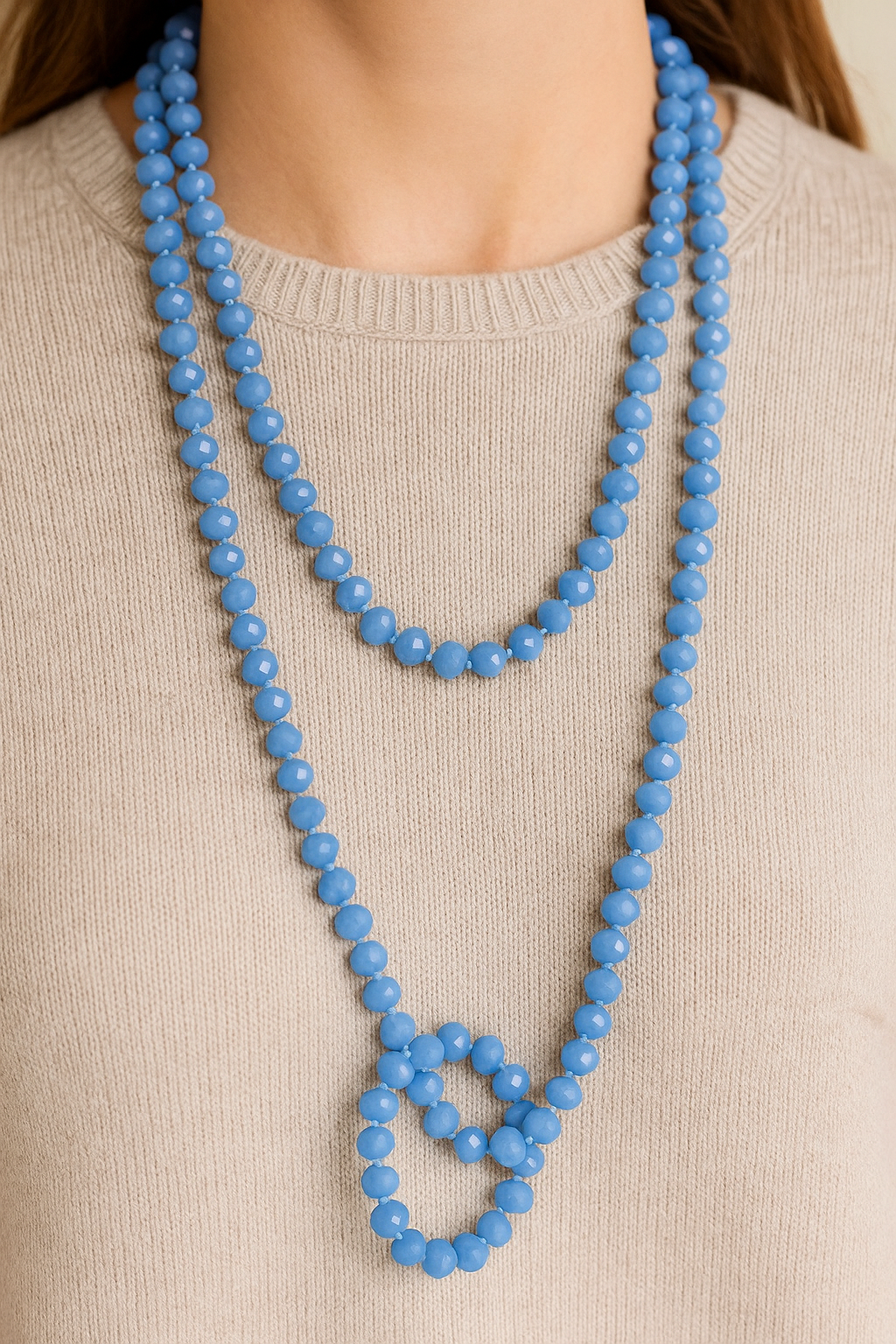 π Blue Horizon 60" Beaded Glass Necklace π