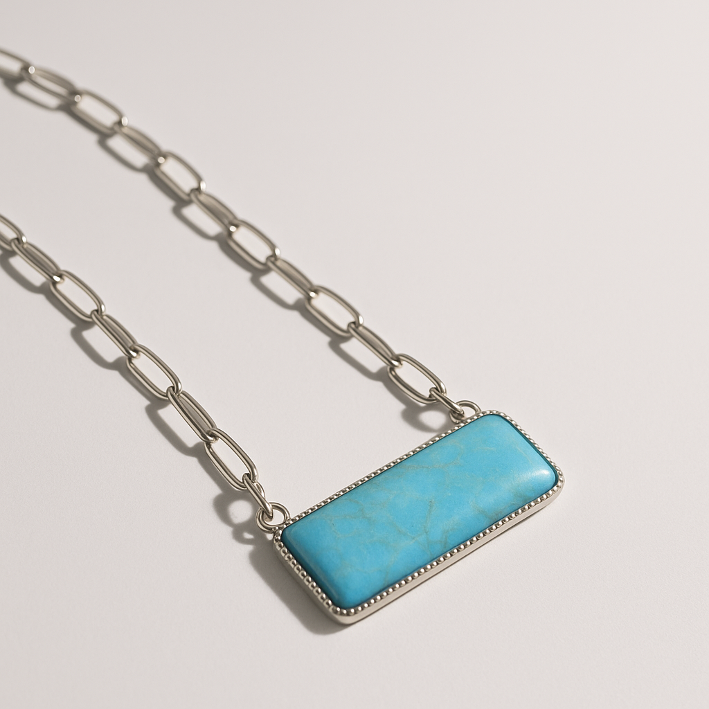 Oceans Waves Bar and Link Western Fashion Trend Necklace