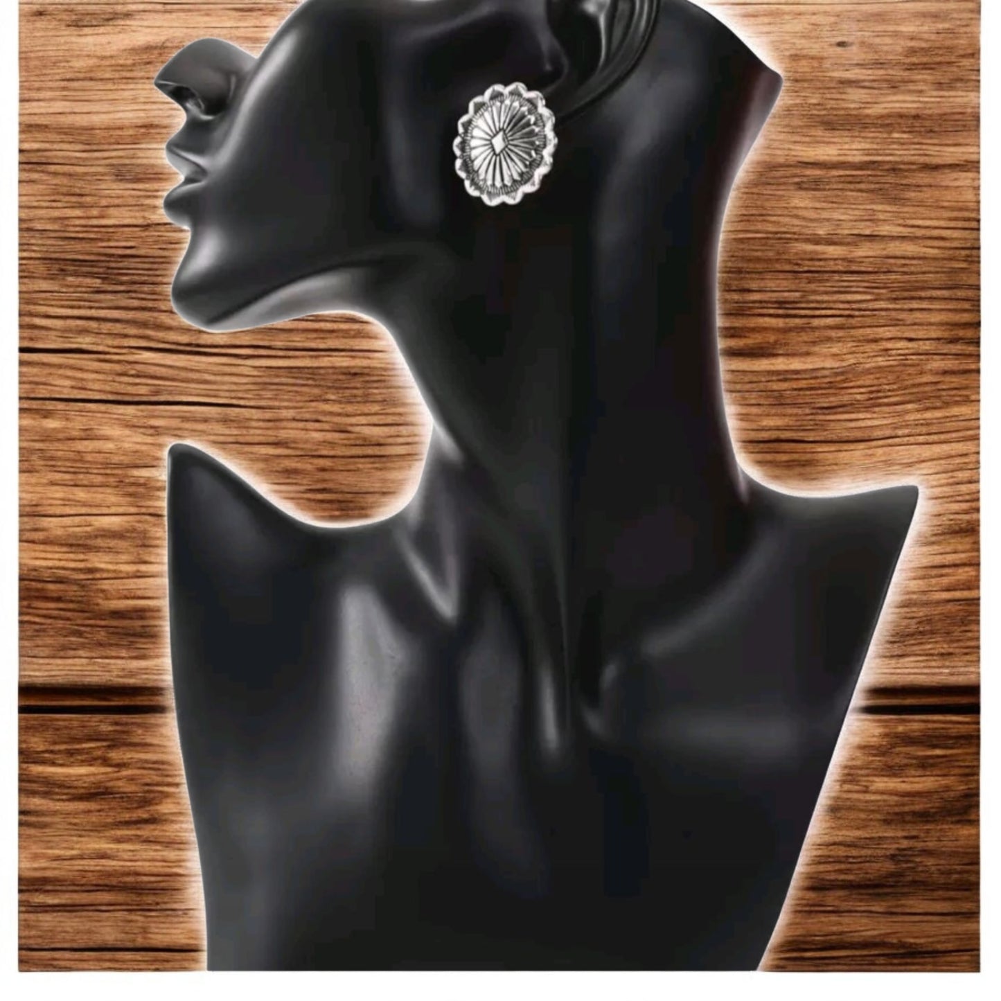 Geometric Western Button Style Post Back Fashion Earrings