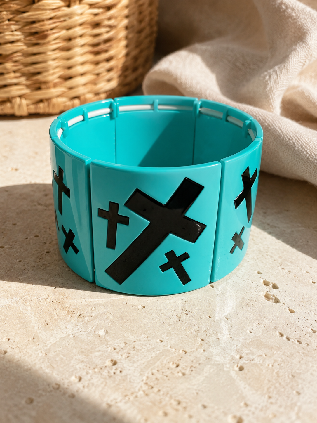 Faith Over Fear Stretch Cuff Bracelet