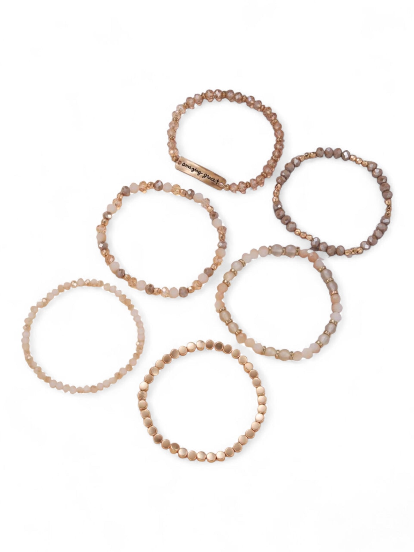 Amazing Grace Beaded Stretch Bracelet Stack – 2 Color Options