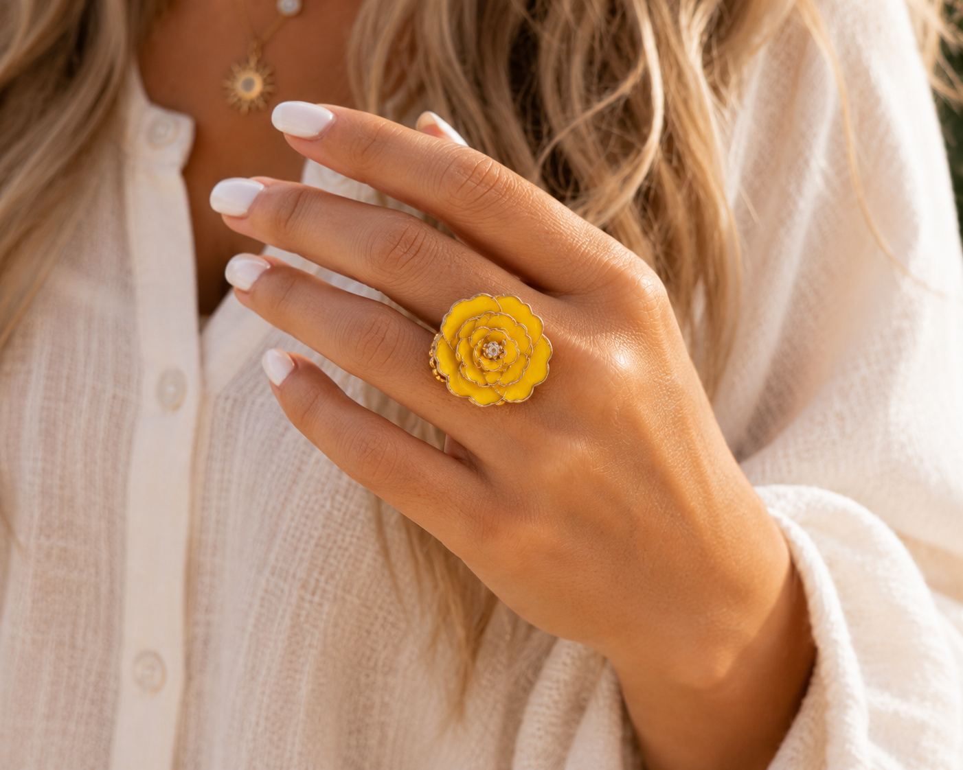 Golden Bloom Stretch Ring
