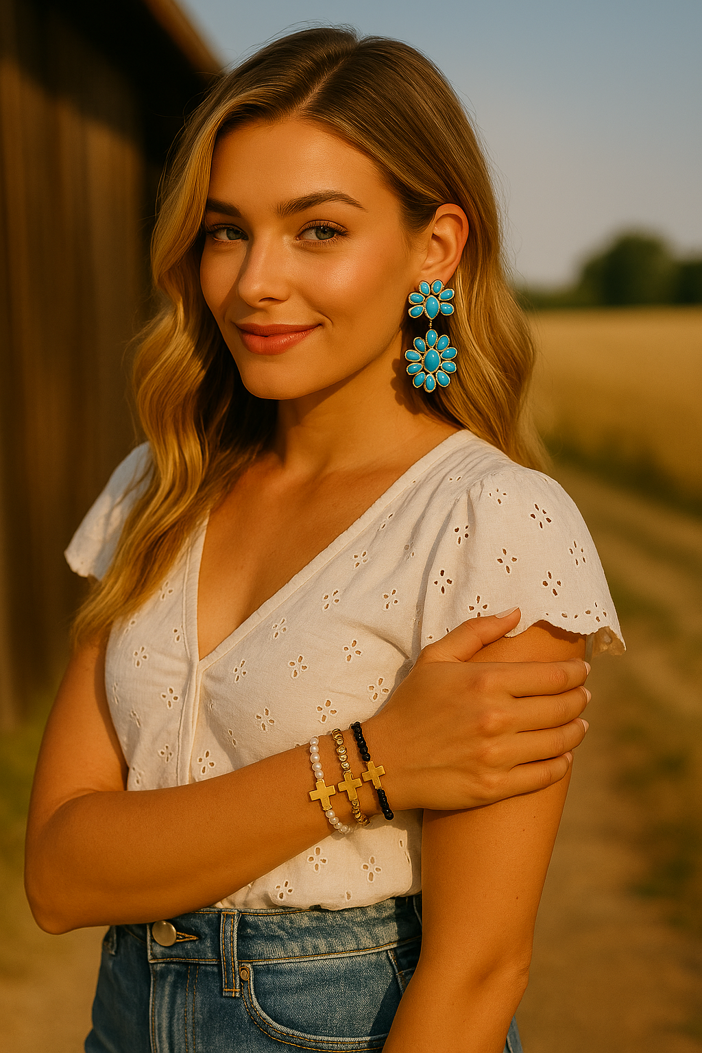 Simply Stated Beaded Dainty Cross Bracelets