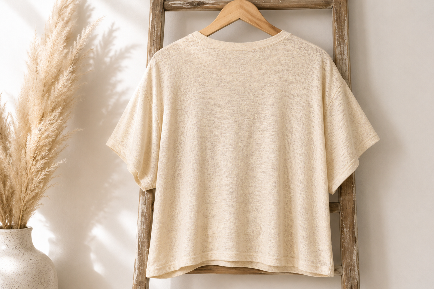 Easy Days Sand Beige Oversized Knit Tee
