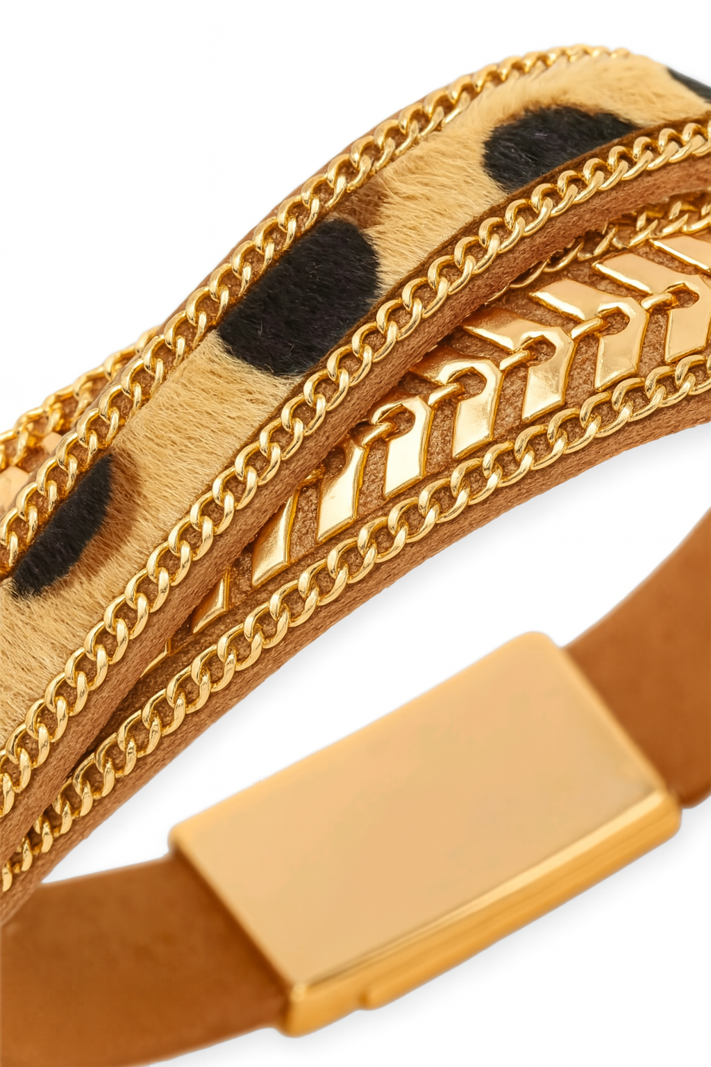 Wild Glam Leopard Wrap Bracelet
