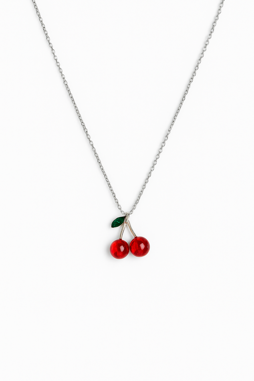 Topped Off With A Cherry Dainty Pendant Necklace