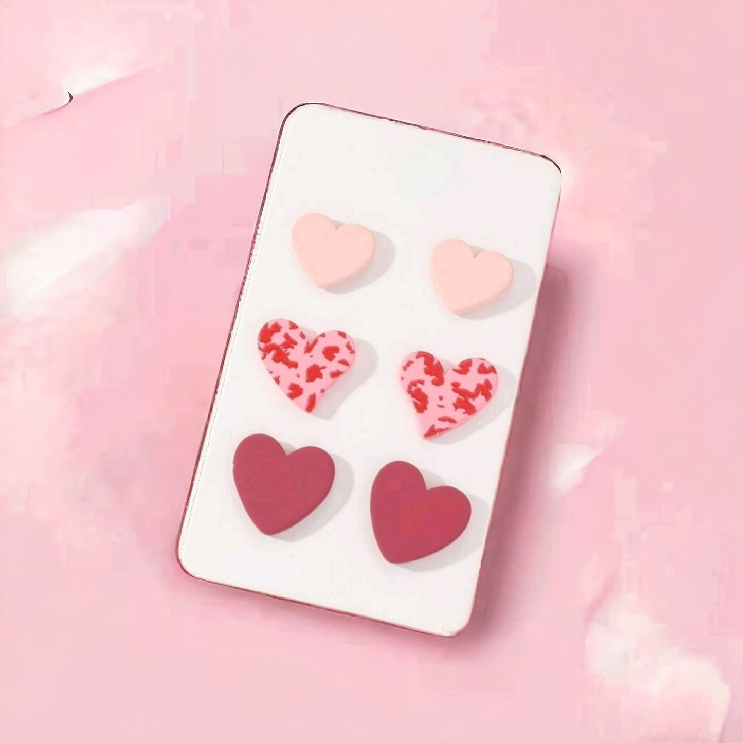 Candied Hearts 3 Piece Stud Earrings