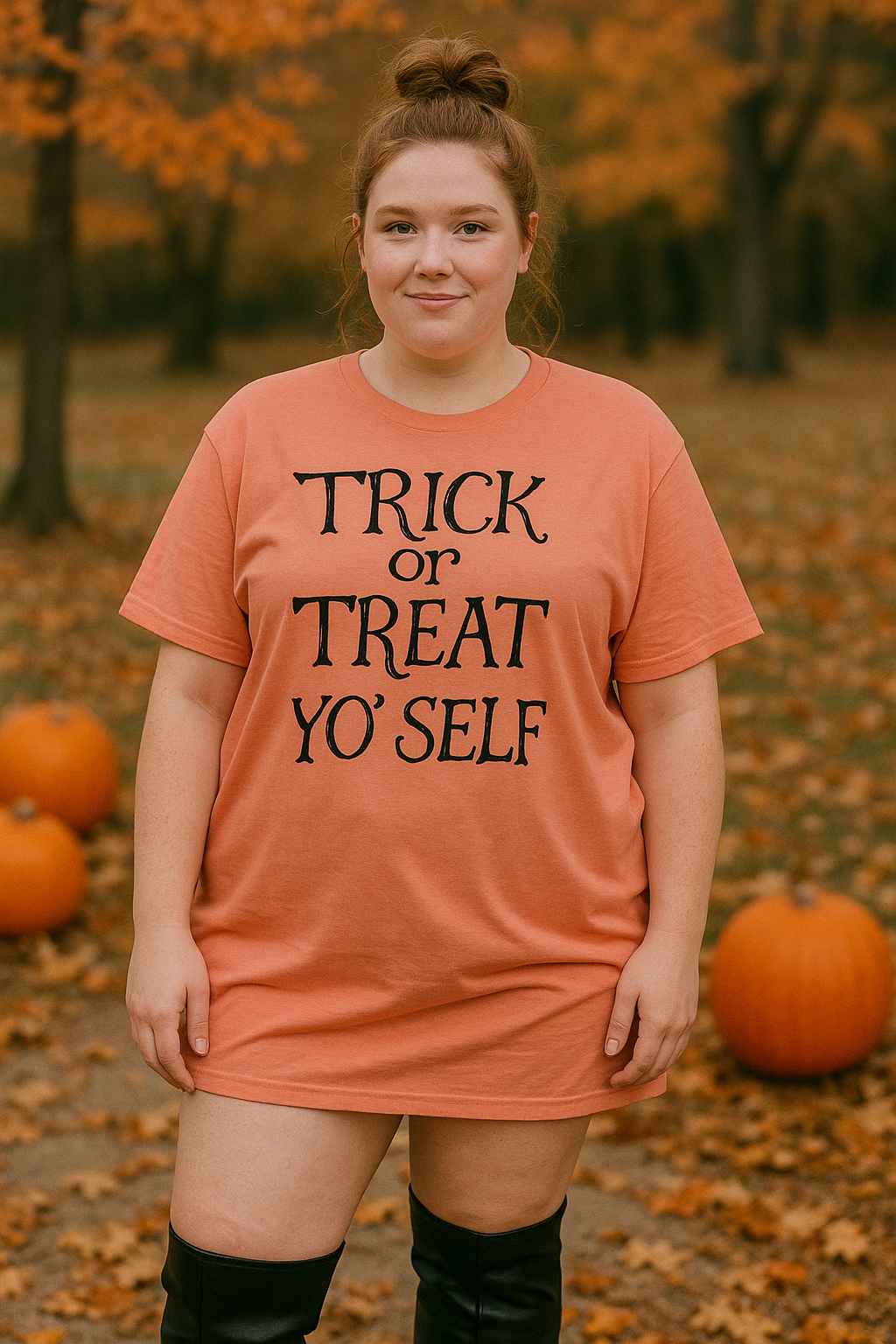 Trick Or Treat Yo' Self Graphic Print Shirt