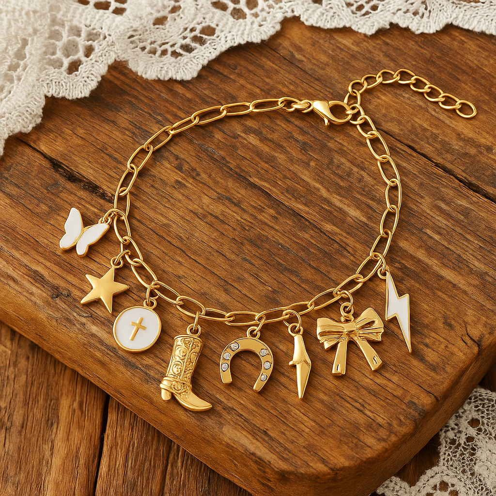 Cowgirls Prayer Charm Bracelet