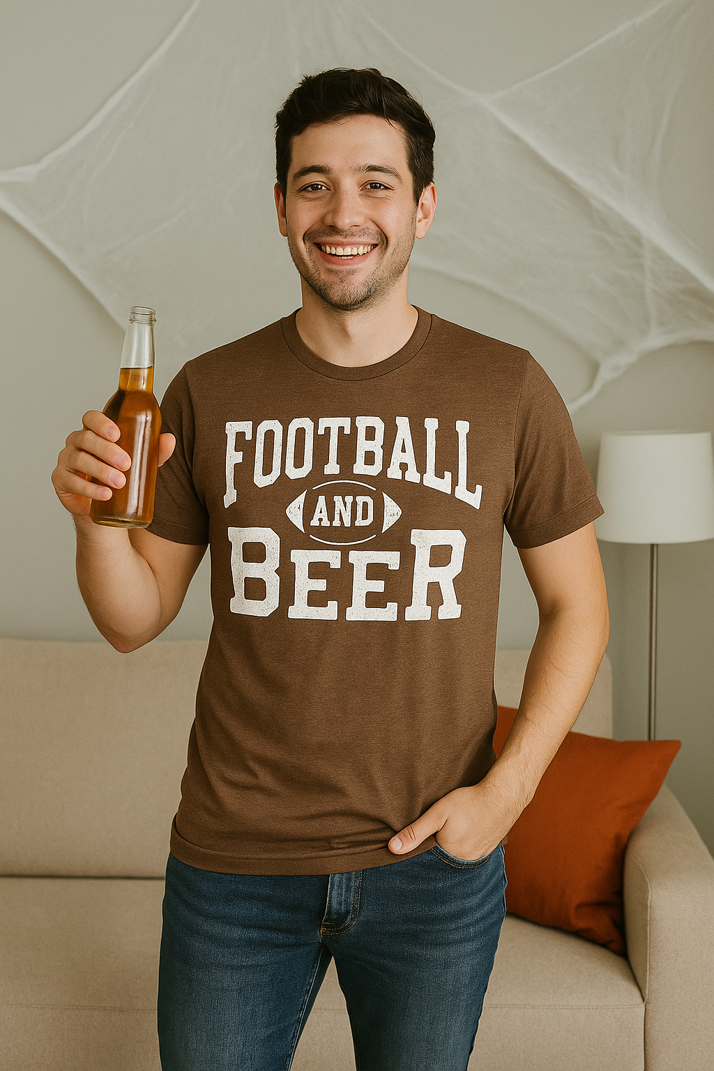 Football And Beer Graphic Tee FINAL SALE
