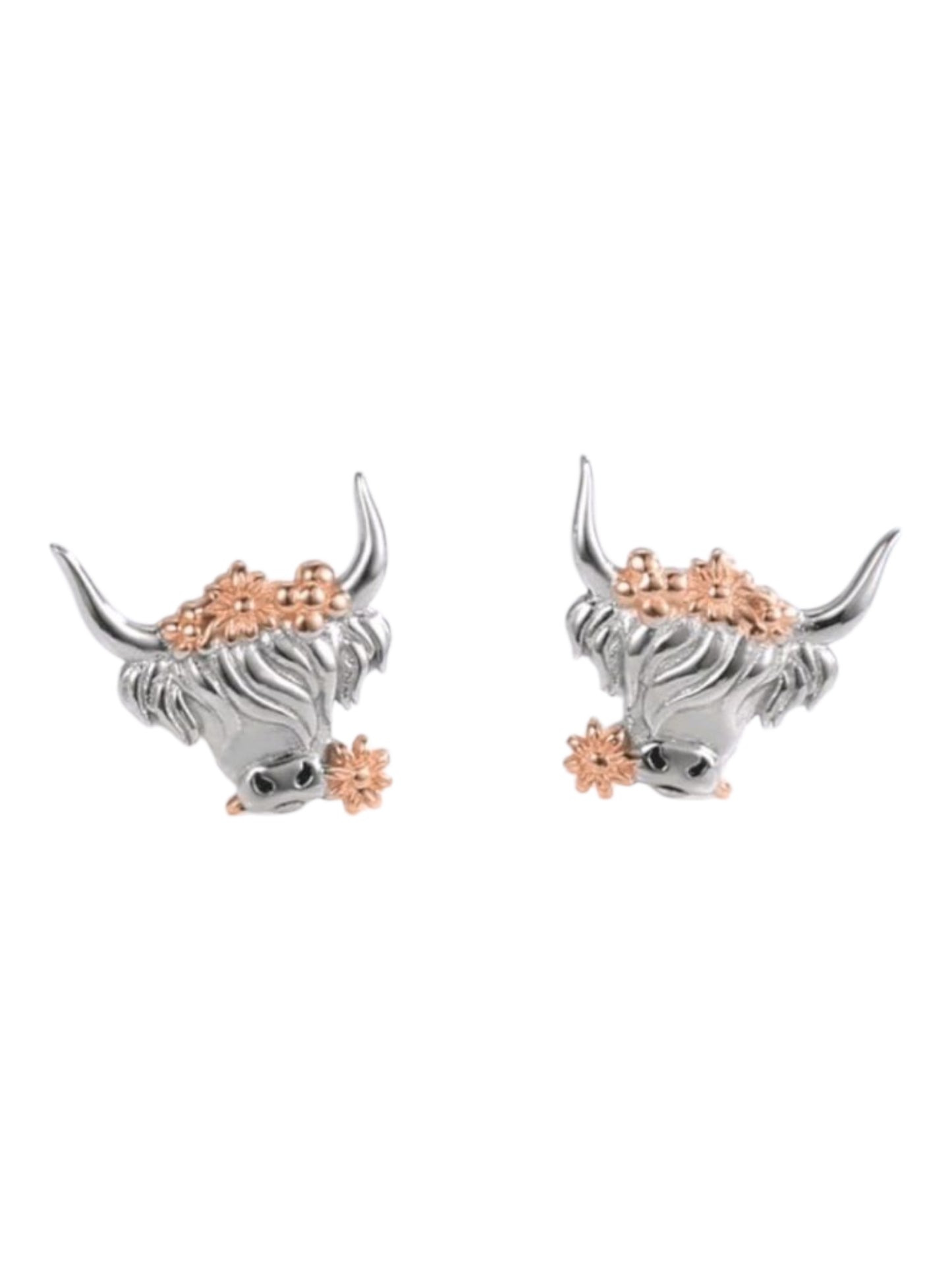 Highland Western Lovers Dainty Stud Earrings - The Bling Barn western fashion jewelry