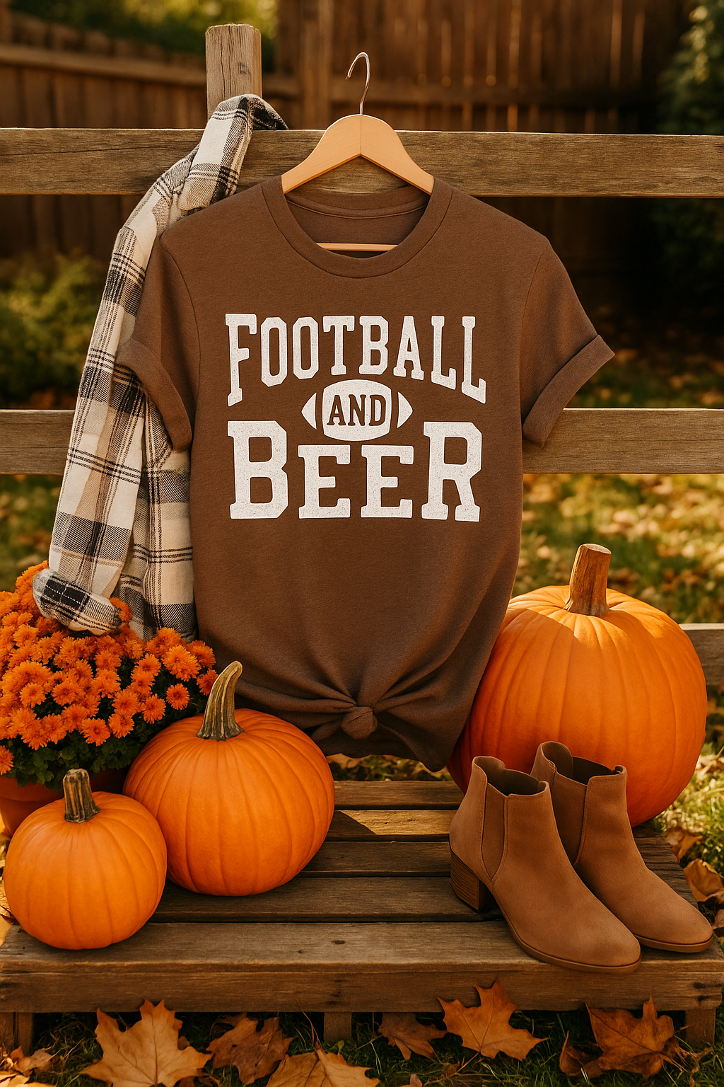 Football And Beer Graphic Tee FINAL SALE
