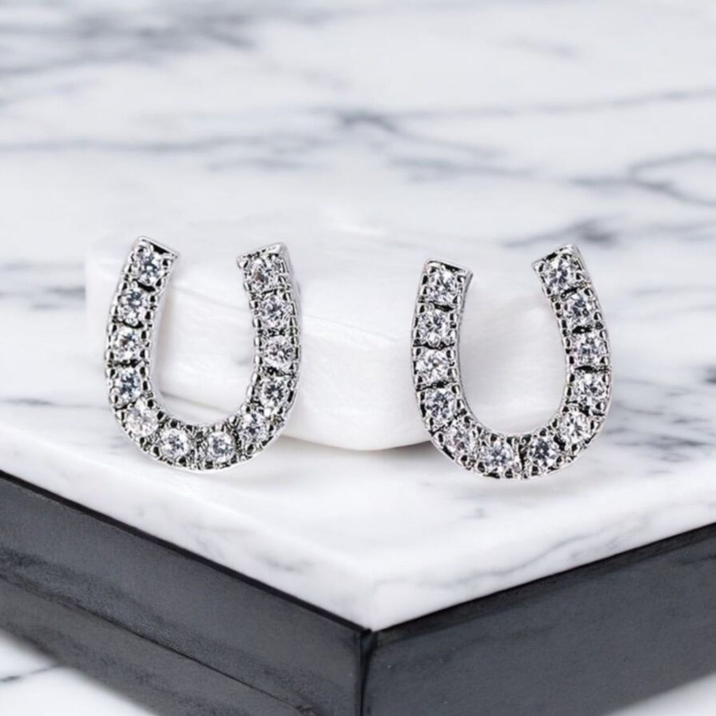 The Luckiest One of All Dainty Horseshoe Stud Earrings