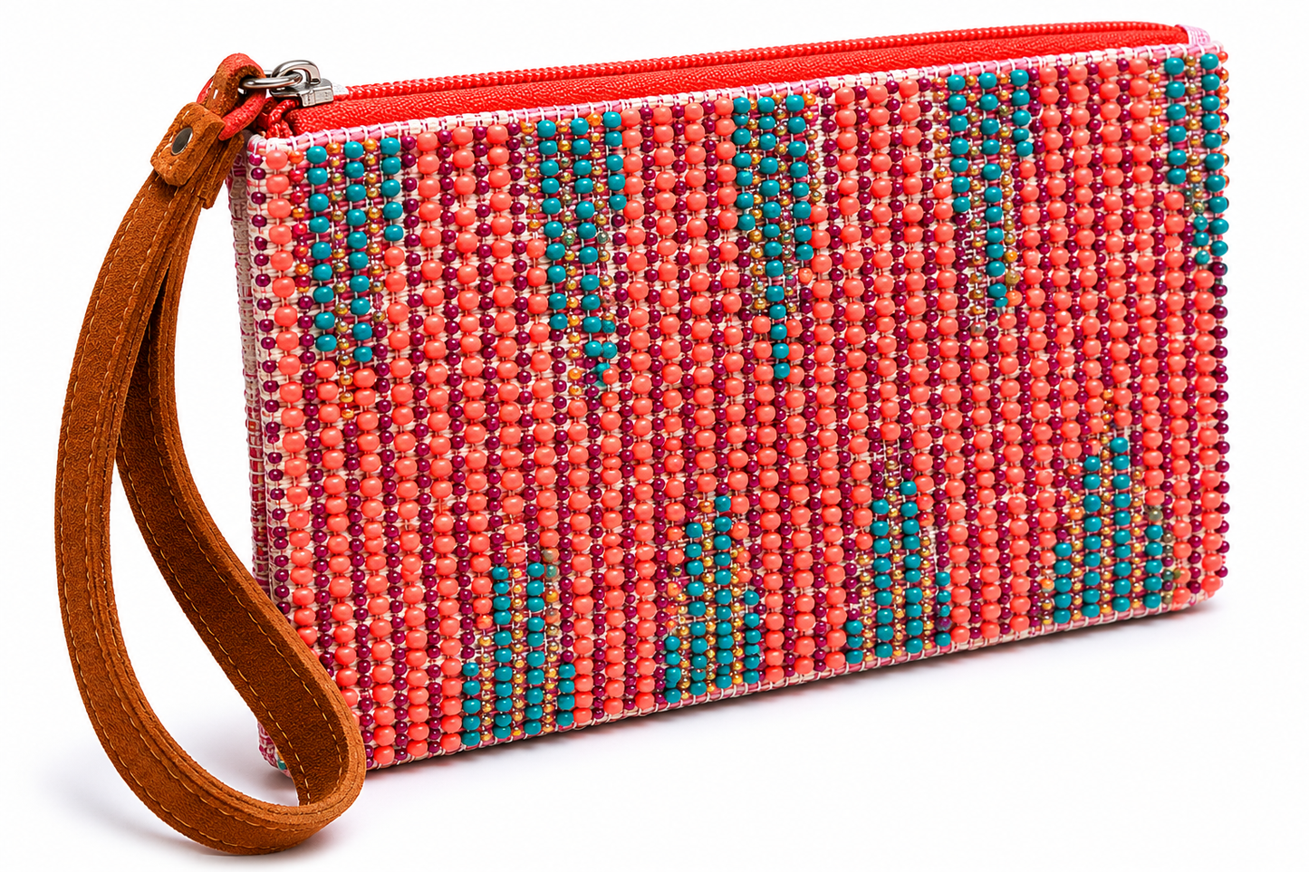 Coral Coast Beaded Wristlet | Coastal Cowgirl Boho Wristlet