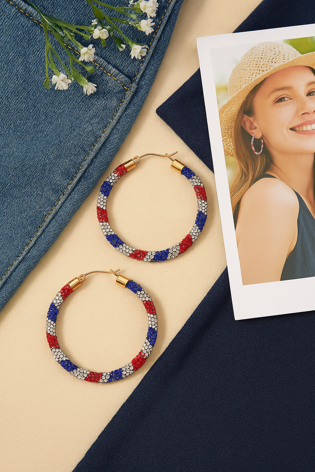 Star Spangled Hoop Earrings