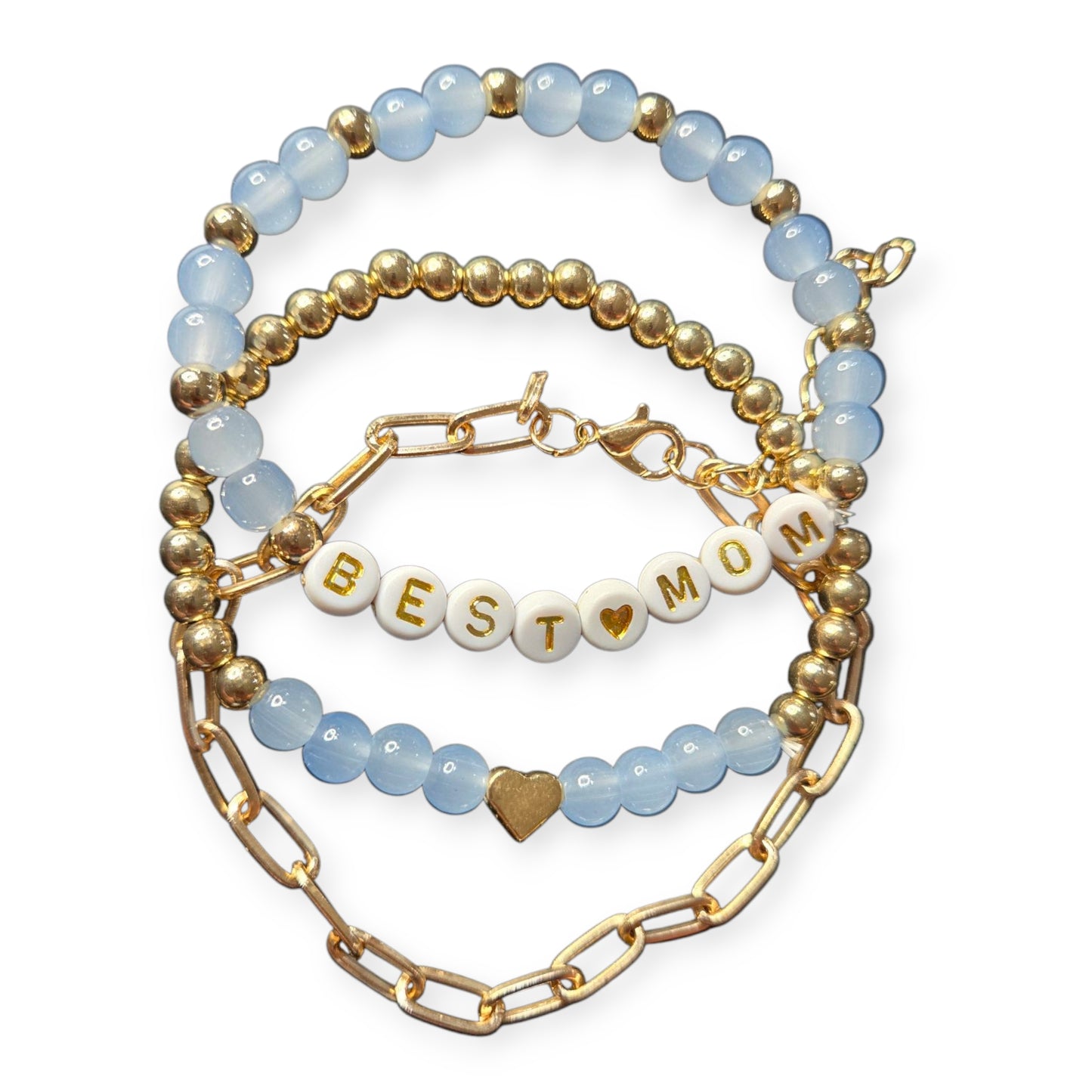Best Mom Fashion (3) Piece Bracelet Set Mothers Day Gift