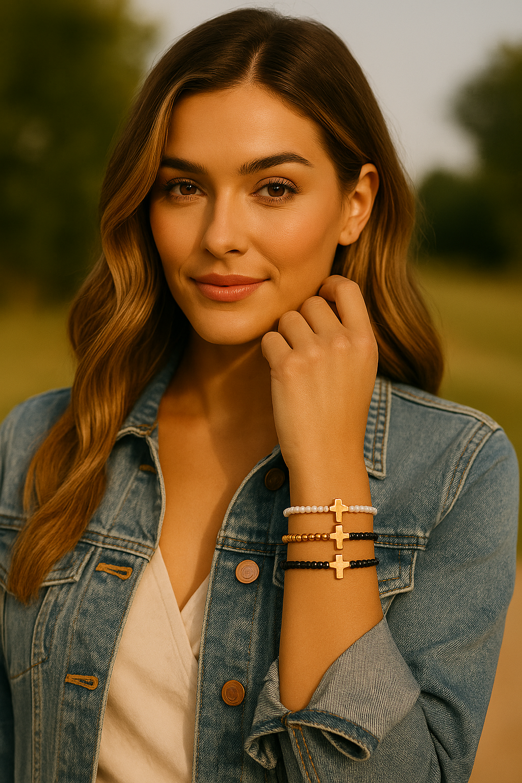 Simply Stated Beaded Dainty Cross Bracelets