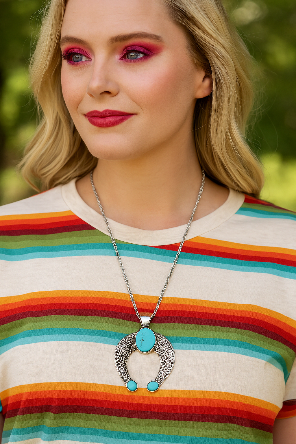 Saddle Moon Pendant Necklace