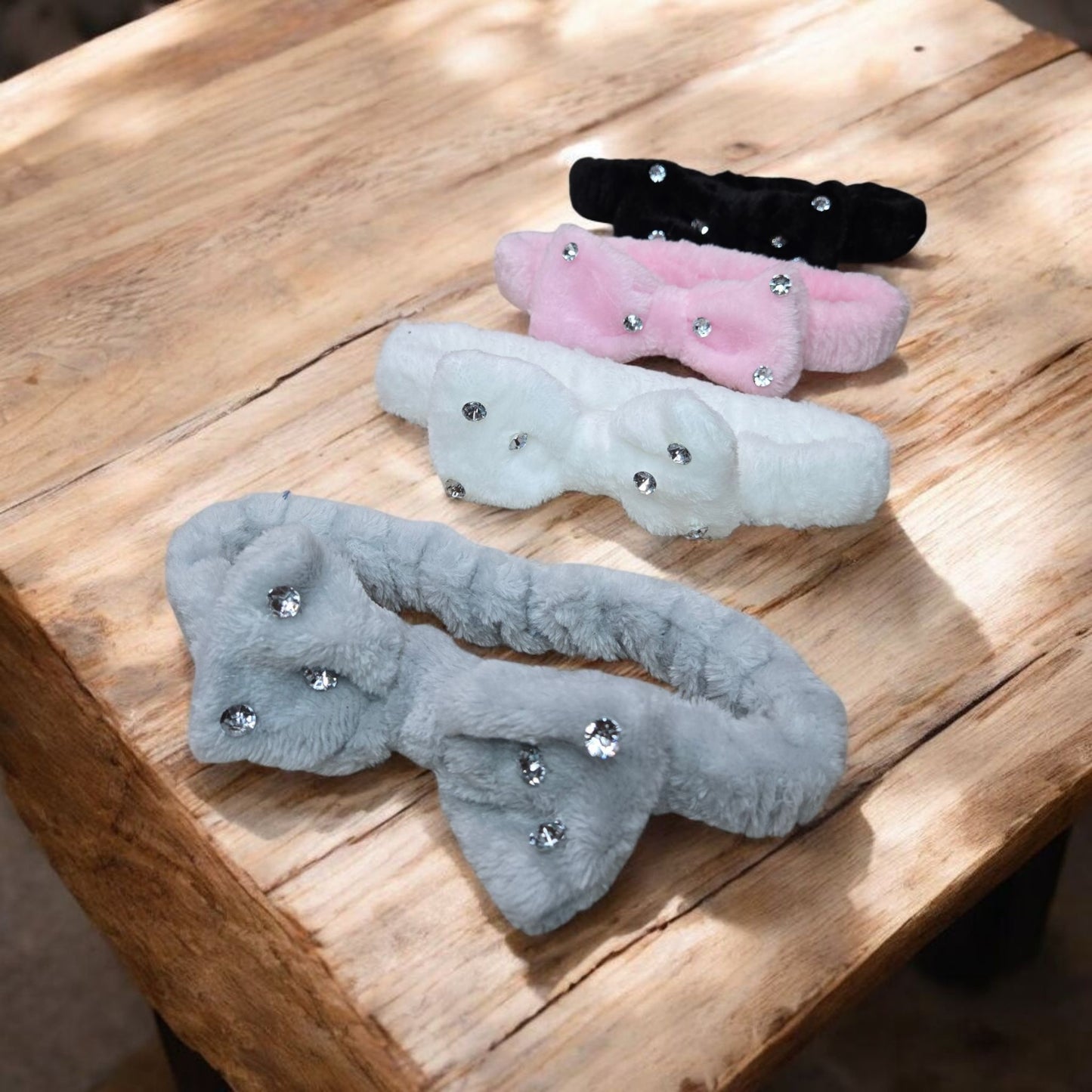 Bling It On Spa Top Bow Headbands with Elastic Band