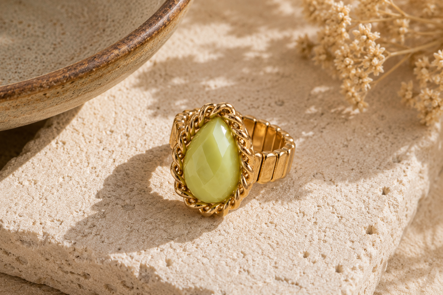 Sage Stone Stretch Ring