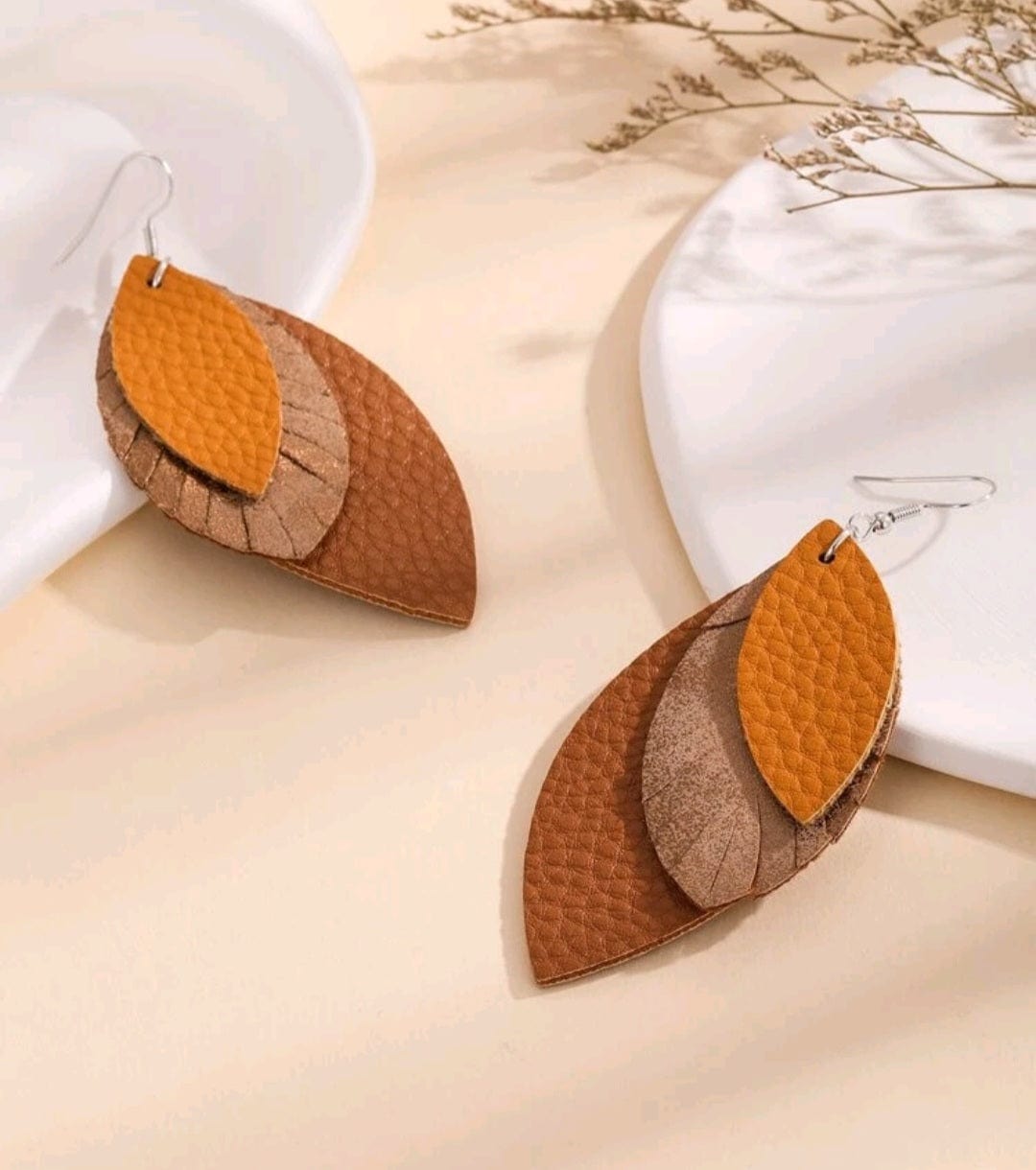 Pumpkin Spice Triple Layer Earrings